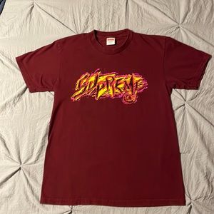 Supreme Scratch Tee Burgundy Men’s Size Small VGUC